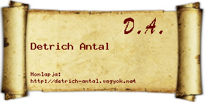 Detrich Antal névjegykártya